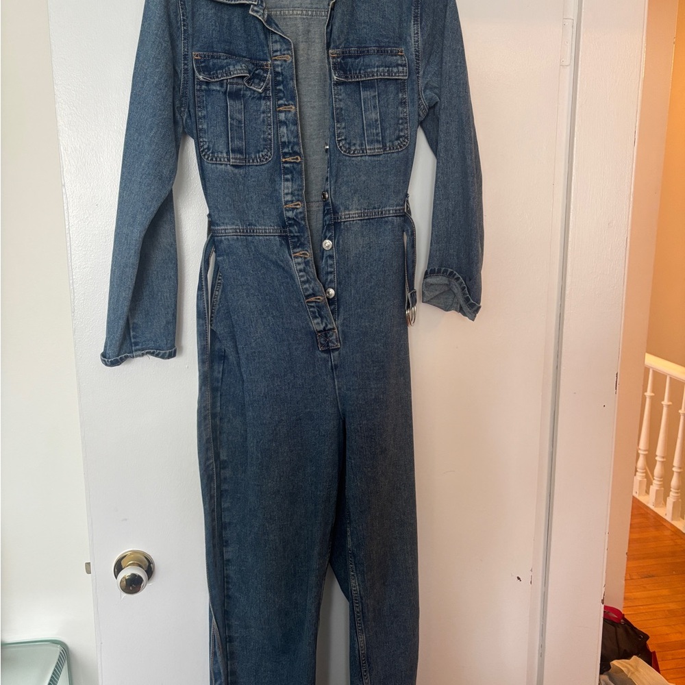 Topshop Blue Denim jumpsuit